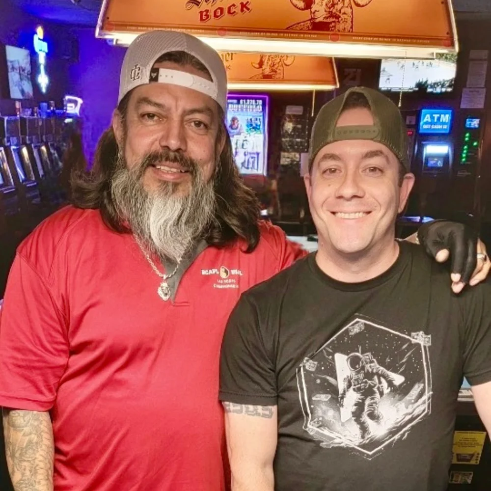 Johnny Cinco Garcia with Ray Ross at a pool hall